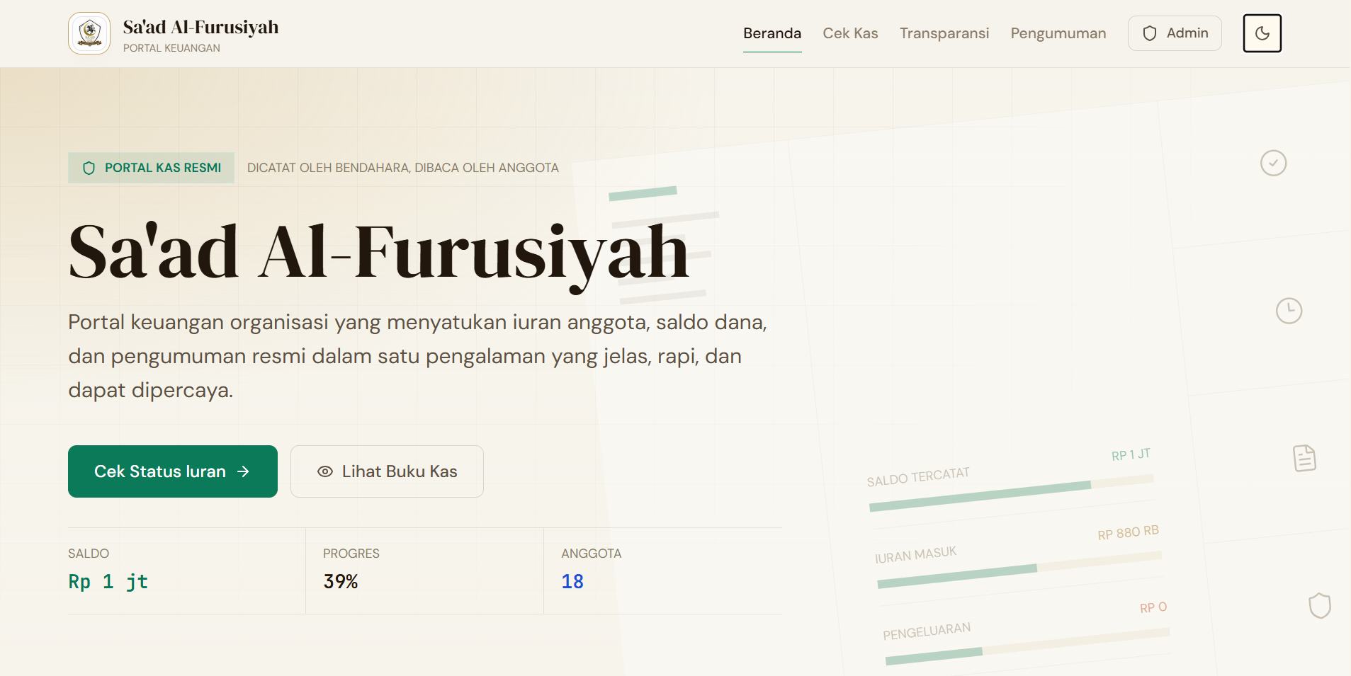 Dashboard WargaKas